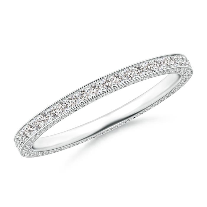 1.1mm IJI1I2 Trio Pavé Diamond Eternity Wedding Band in 55 White Gold