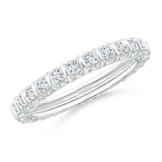 1.7mm GVS2 Bar Ridge Three-Sided Diamond Eternity Wedding Band in 55 P950 Platinum