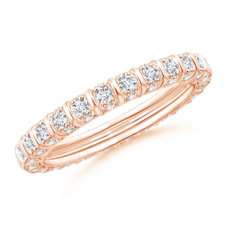 1.7mm GVS2 Bar Ridge Three-Sided Diamond Eternity Wedding Band in 55 Rose Gold