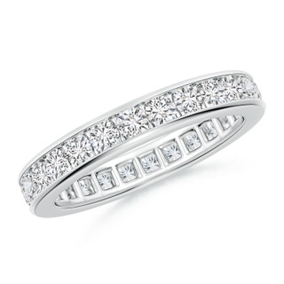 2.4mm HSI2 Channel-Set Diamond Eternity Wedding Band in 70 White Gold