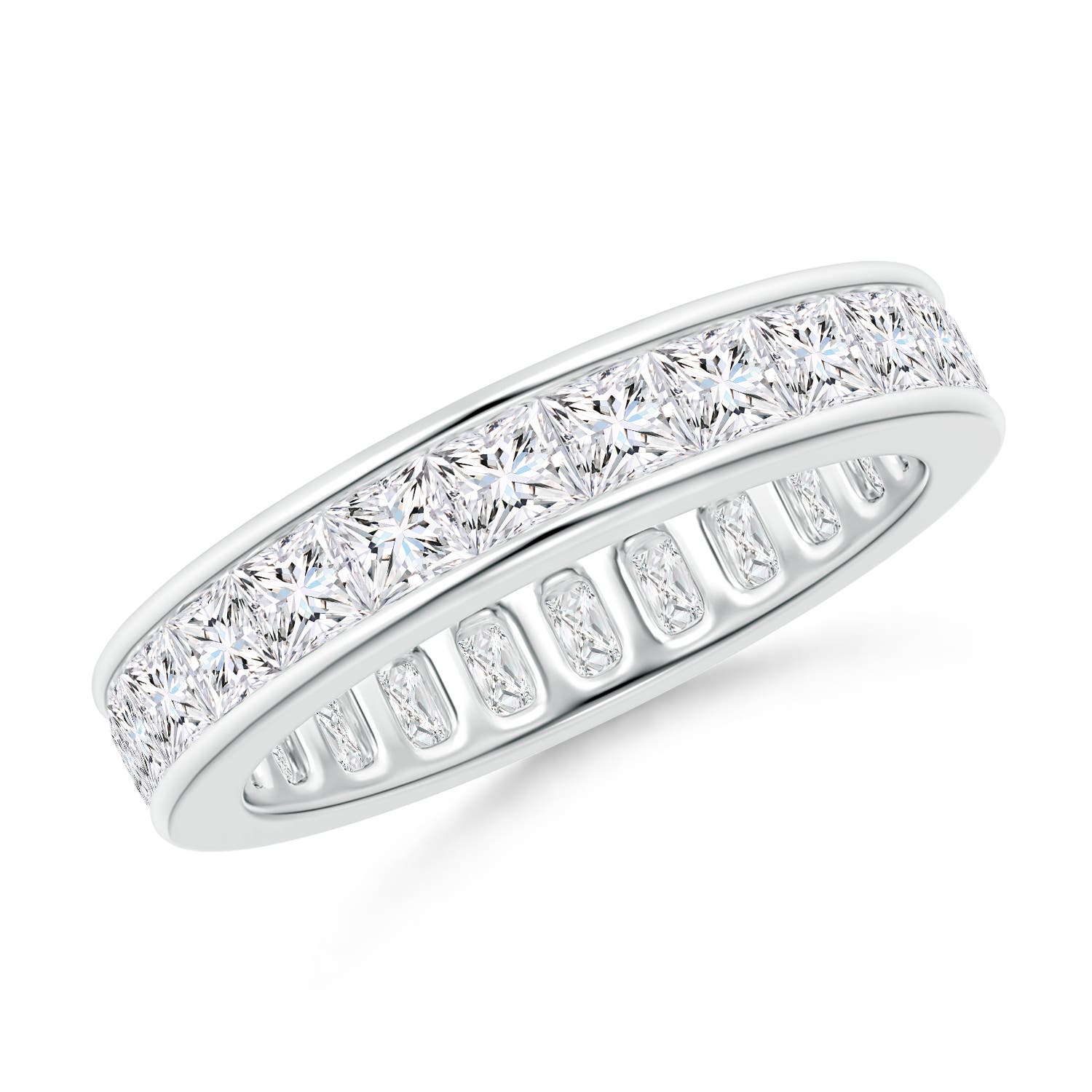 2.5mm GVS2 Channel Set Princess-Cut Diamond Eternity Band in 50 White Gold