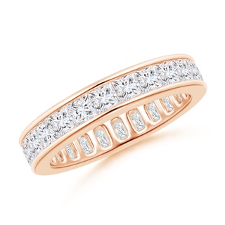 2.5mm GVS2 Channel Set Princess-Cut Diamond Eternity Band in 75 Rose Gold