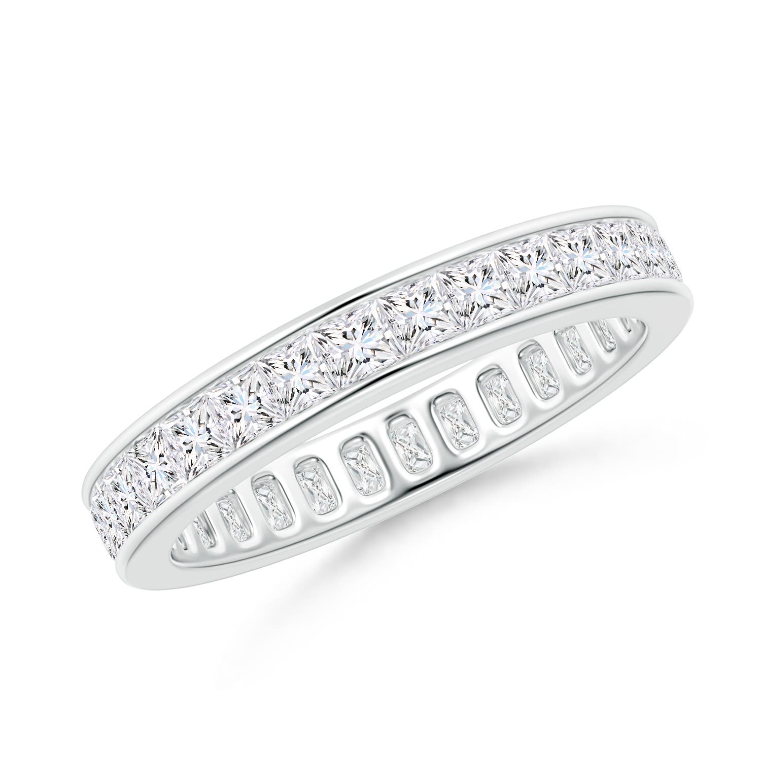 2mm GVS2 Channel Set Princess-Cut Diamond Eternity Band in 60 P950 Platinum