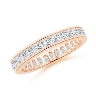 2mm HSI2 Channel Set Princess-Cut Diamond Eternity Band in 50 Rose Gold