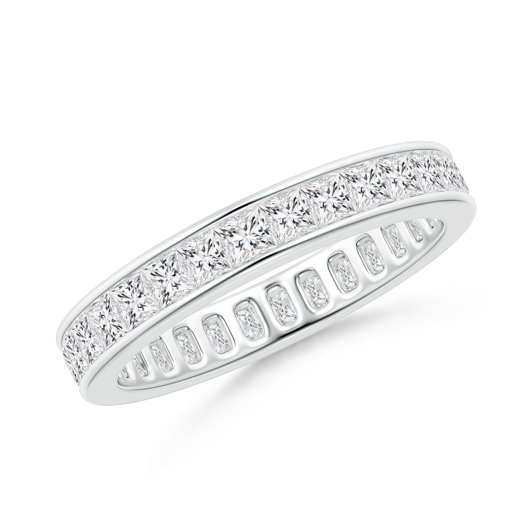 2mm HSI2 Channel Set Princess-Cut Diamond Eternity Band in 50 White Gold