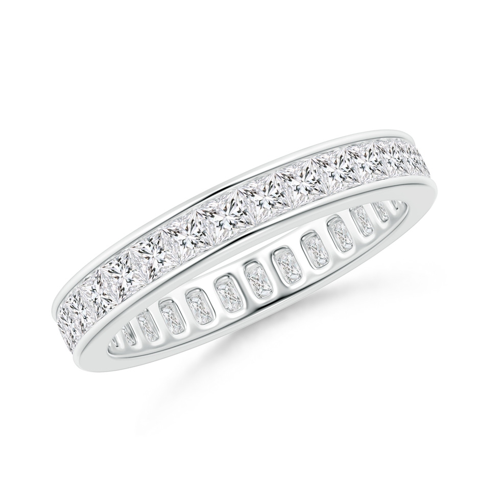 2mm HSI2 Channel Set Princess-Cut Diamond Eternity Band in 50 White Gold 