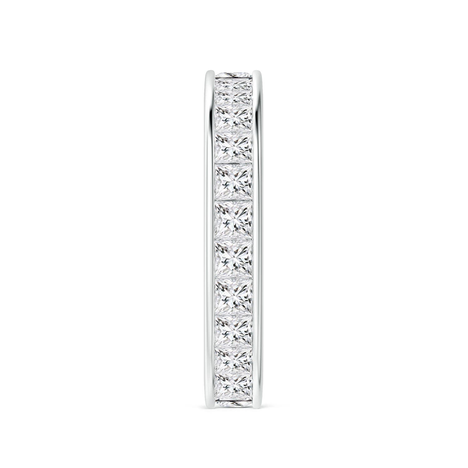 2mm HSI2 Channel Set Princess-Cut Diamond Eternity Band in 50 White Gold - side 3