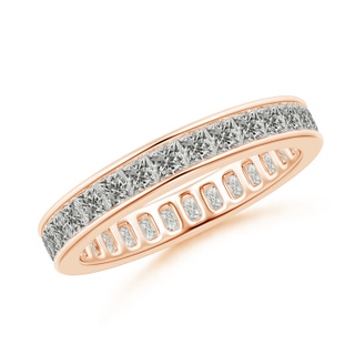 2mm KI3 Channel Set Princess-Cut Diamond Eternity Band in 50 9K Rose Gold