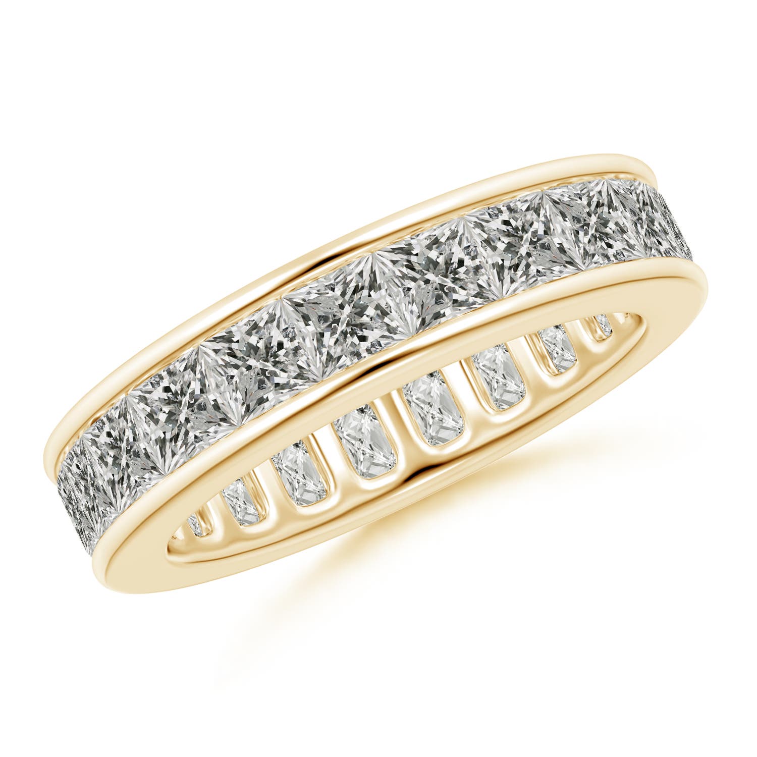 3mm KI3 Channel Set Princess-Cut Diamond Eternity Band in 60 Yellow Gold