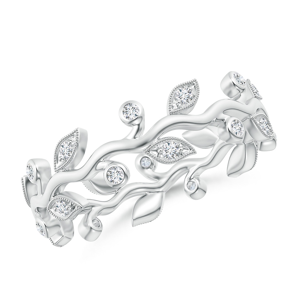 1.3mm GVS2 Diamond Vine and Leaf Eternity Band in 55 White Gold