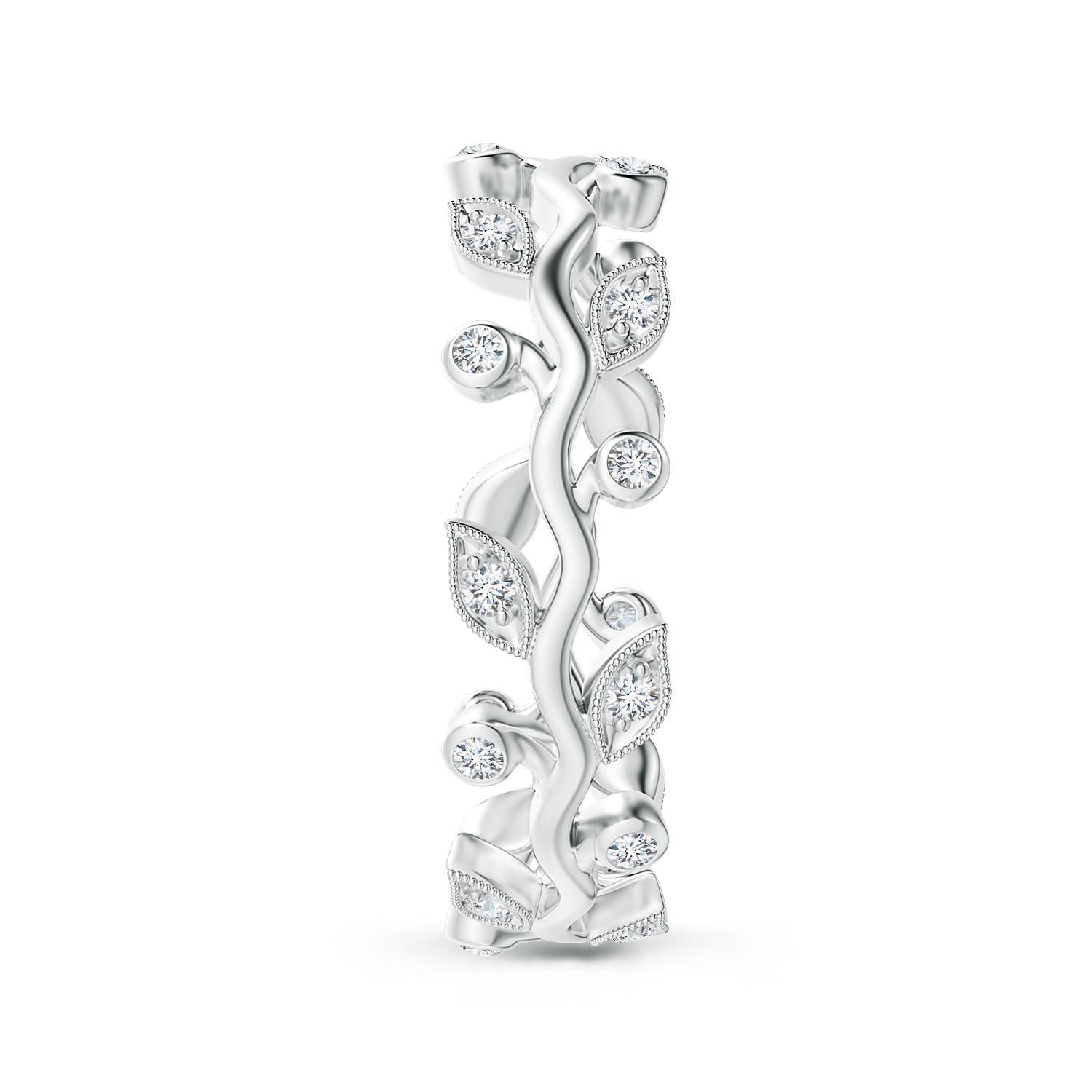 Diamond Vine and Leaf Eternity Ring in 18K White Gold(G, VS2