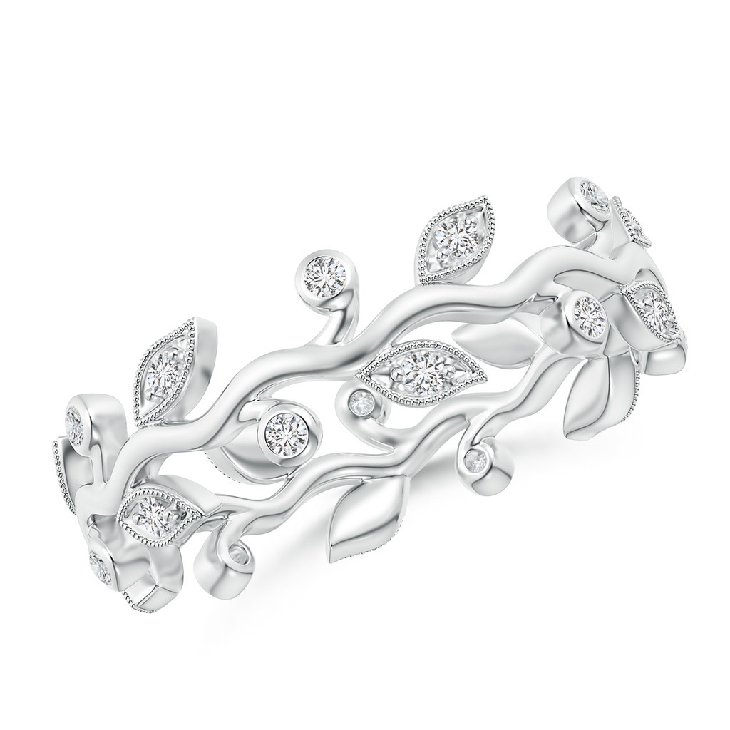 1.3mm HSI2 Diamond Vine and Leaf Eternity Band in 70 White Gold 