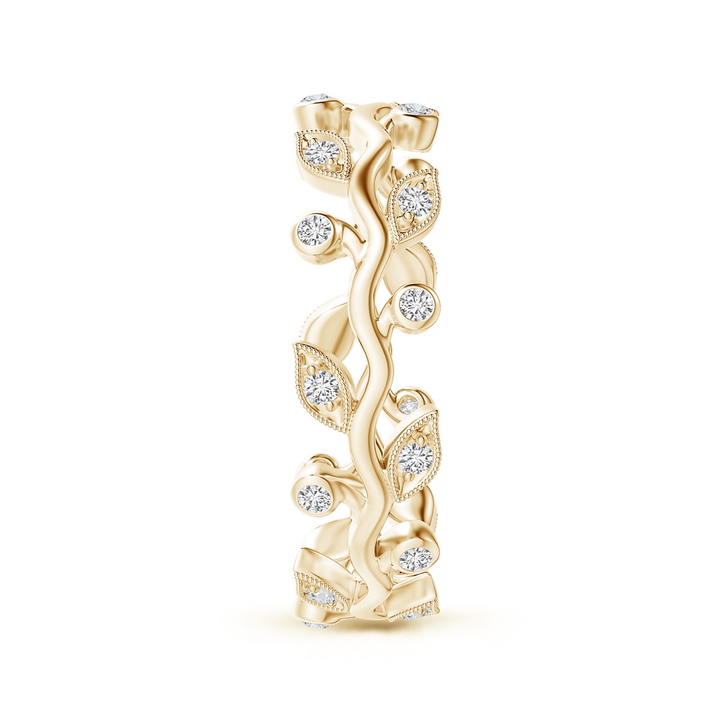 1.3mm HSI2 Diamond Vine and Leaf Eternity Band in 75 Yellow Gold Side-2
