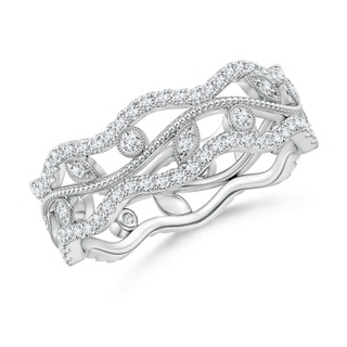 1.5mm GVS2 Bezel-Set Diamond Vine and Leaf Eternity Band in 55 9K White Gold