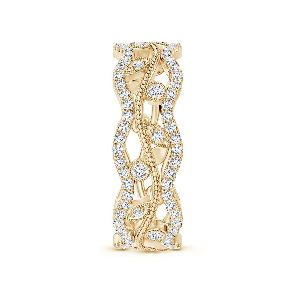 1.5mm GVS2 Bezel-Set Diamond Vine and Leaf Eternity Band in 60 Yellow Gold side-2