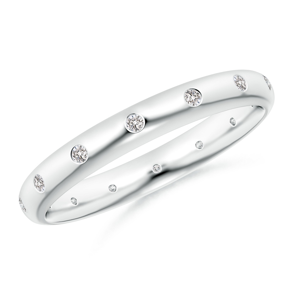 1.3mm IJI1I2 Gypsy-Set Round Diamond Eternity Band in 9K White Gold 