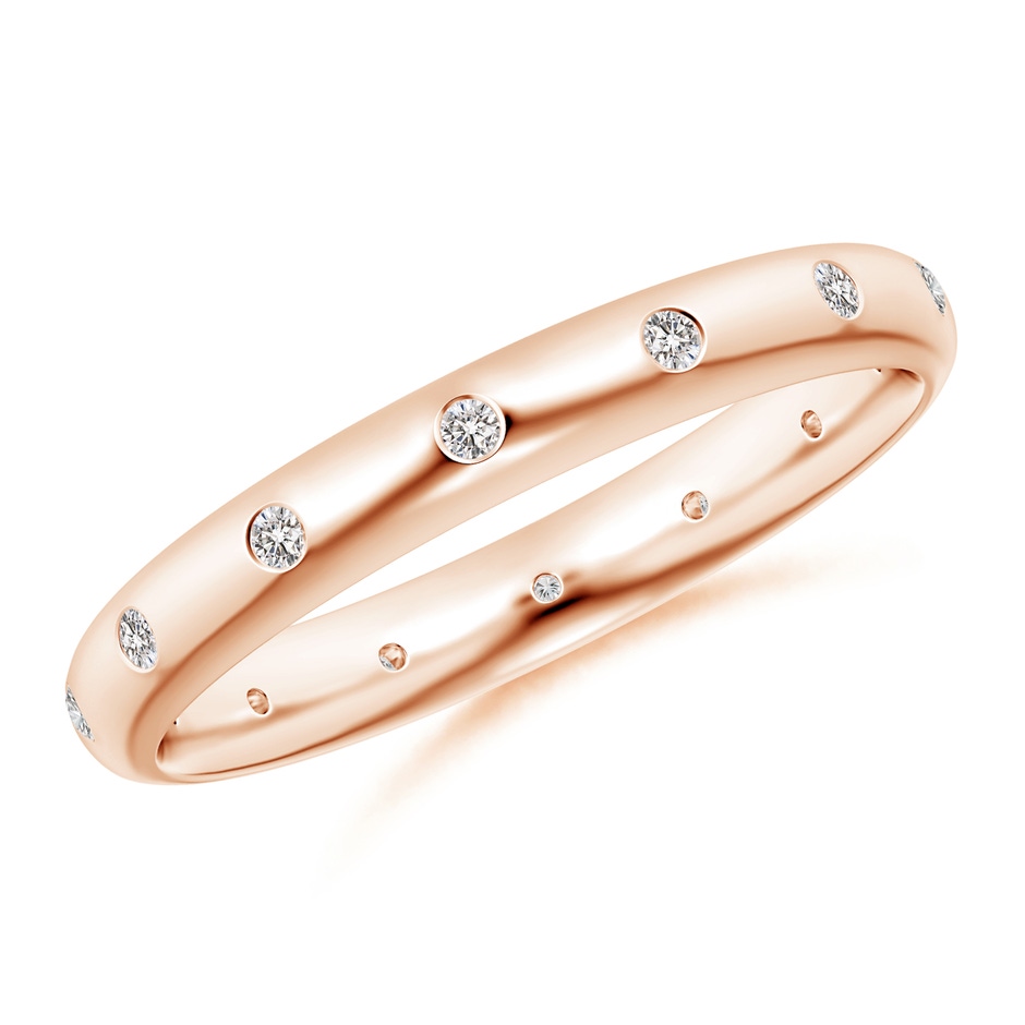 1.3mm IJI1I2 Gypsy-Set Round Diamond Eternity Band in Rose Gold 