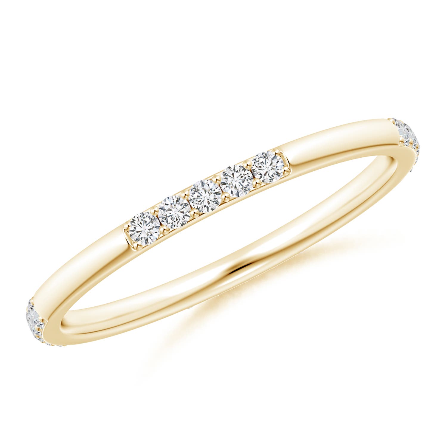 1.3mm HSI2 Prong-Set Diamond Stackable Wedding Band in 75 Yellow Gold