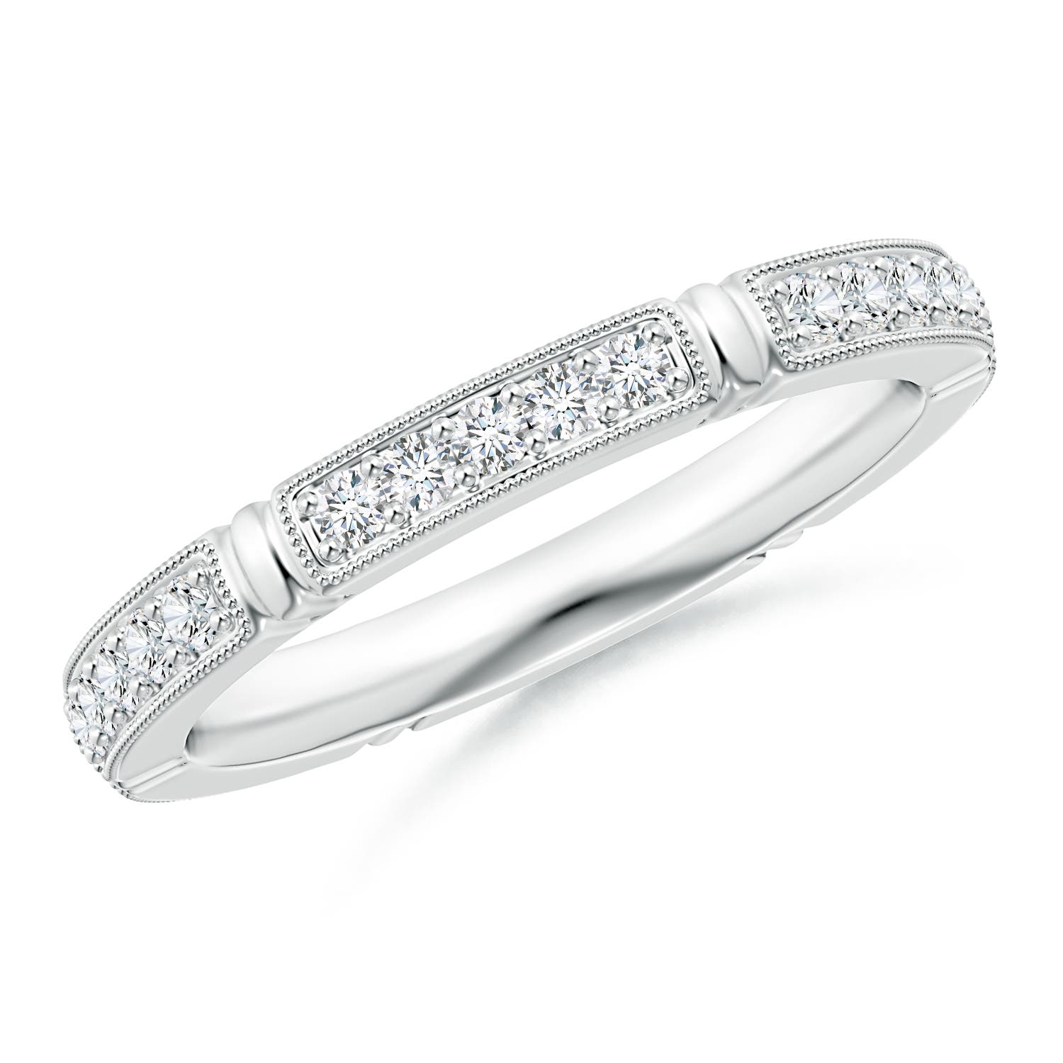 1.4mm GVS2 Pave-Set Diamond Eternity Stackable Band in 65 White Gold