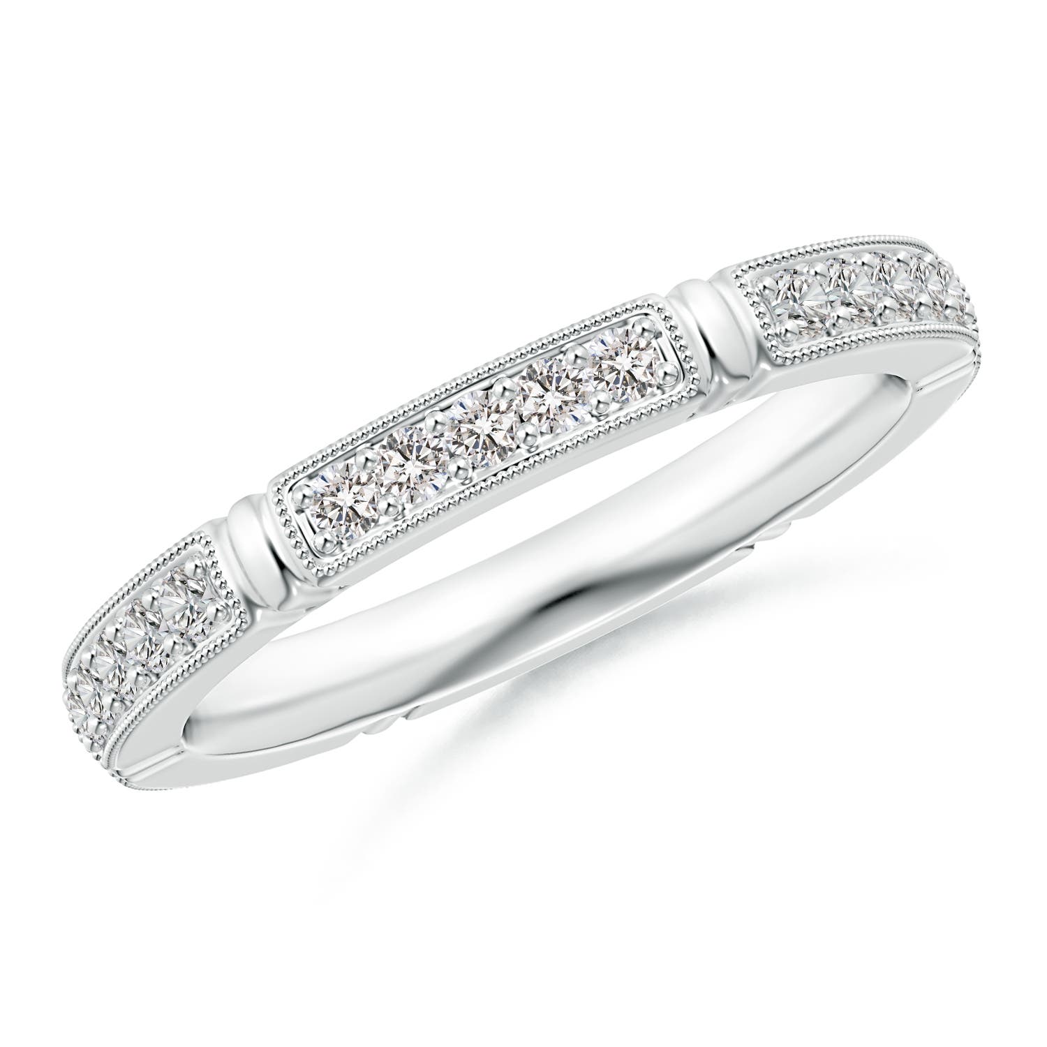 1.4mm IJI1I2 Pave-Set Diamond Eternity Stackable Band in 50 White Gold