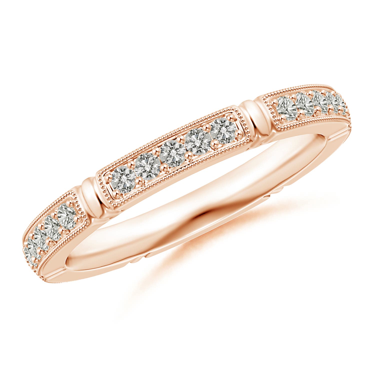 1.4mm KI3 Pave-Set Diamond Eternity Stackable Band in 50 Rose Gold