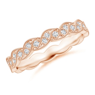 1.35mm GVS2 Pave-Set Diamond Stackable Eternity Band in 60 Rose Gold