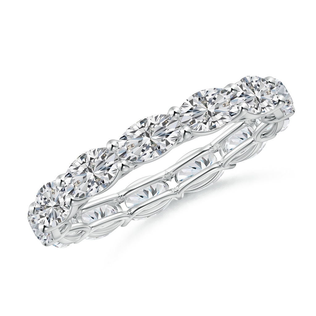5x3mm HSI2 East-West Oval Diamond Full Eternity Wedding Ring in 75 White Gold