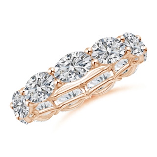 6x4mm HSI2 East-West Oval Diamond Full Eternity Wedding Ring in 55 Rose Gold