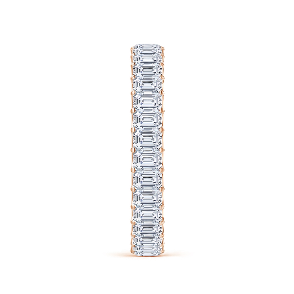 3x2mm GVS2 Prong-Set Emerald-Cut Diamond Eternity Wedding Ring in 55 Rose Gold Side 299