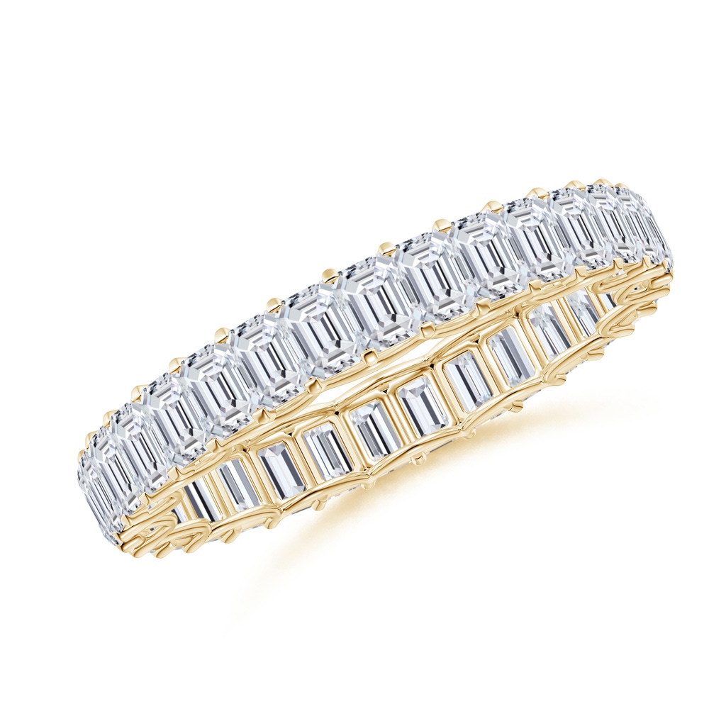 3x2mm HSI2 Prong-Set Emerald-Cut Diamond Eternity Wedding Ring in 55 Yellow Gold 