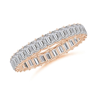 3x2mm IJI1I2 Prong-Set Emerald-Cut Diamond Eternity Wedding Ring in 55 Rose Gold