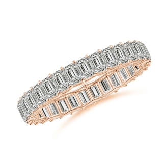 3x2mm KI3 Prong-Set Emerald-Cut Diamond Eternity Wedding Ring in 55 Rose Gold