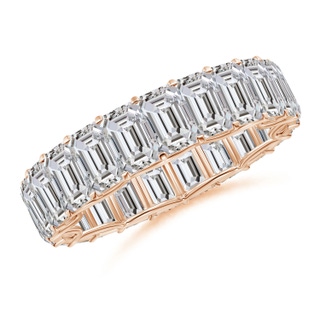 5x3mm IJI1I2 Prong-Set Emerald-Cut Diamond Eternity Wedding Ring in 55 Rose Gold