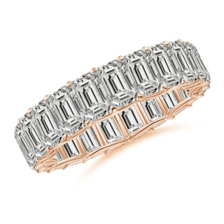 5x3mm KI3 Prong-Set Emerald-Cut Diamond Eternity Wedding Ring in 55 9K Rose Gold