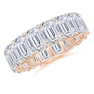 6.5x4.5mm HSI2 Prong-Set Emerald-Cut Diamond Eternity Wedding Ring in 55 9K Rose Gold