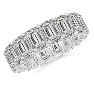 6.5x4.5mm KI3 Prong-Set Emerald-Cut Diamond Eternity Wedding Ring in 55 P950 Platinum