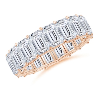 6x4mm HSI2 Prong-Set Emerald-Cut Diamond Eternity Wedding Ring in 70 Rose Gold