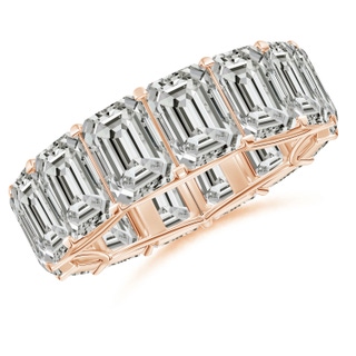 7x5mm KI3 Prong-Set Emerald-Cut Diamond Eternity Wedding Ring in 55 Rose Gold