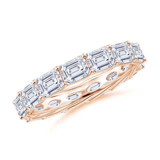 4x3mm GVS2 East-West Emerald-Cut Diamond Eternity Wedding Ring in 55 Rose Gold