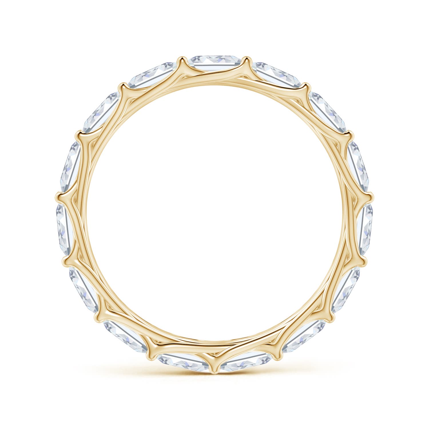 4x3mm GVS2 East-West Emerald-Cut Diamond Eternity Wedding Ring in 60 Yellow Gold