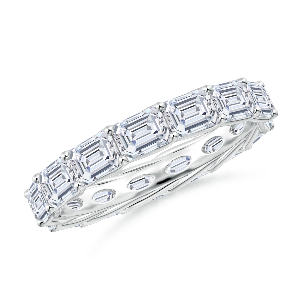 4x3mm GVS2 East-West Emerald-Cut Diamond Eternity Wedding Ring in 75 White Gold