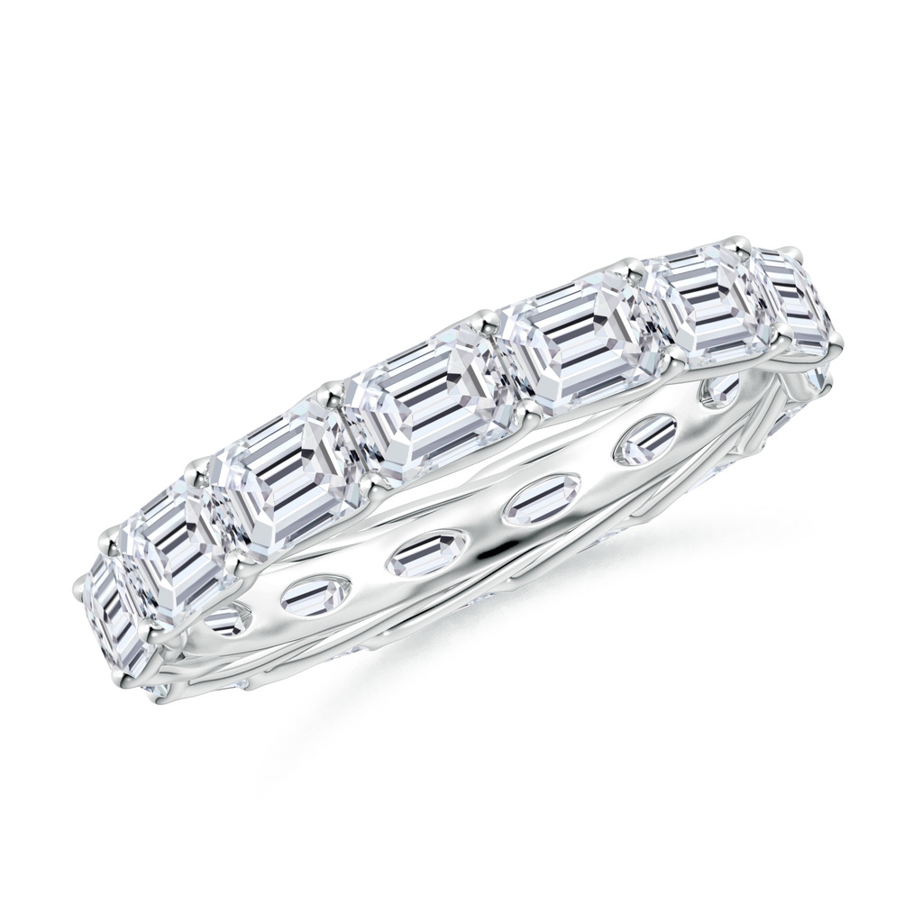 4x3mm HSI2 East-West Emerald-Cut Diamond Eternity Wedding Ring in 75 White Gold