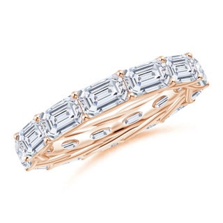 5x3mm GVS2 East-West Emerald-Cut Diamond Eternity Wedding Ring in 55 Rose Gold