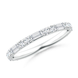 3x1.5mm GVS2 Baguette and Round Diamond Eternity Wedding Ring in 55 P950 Platinum