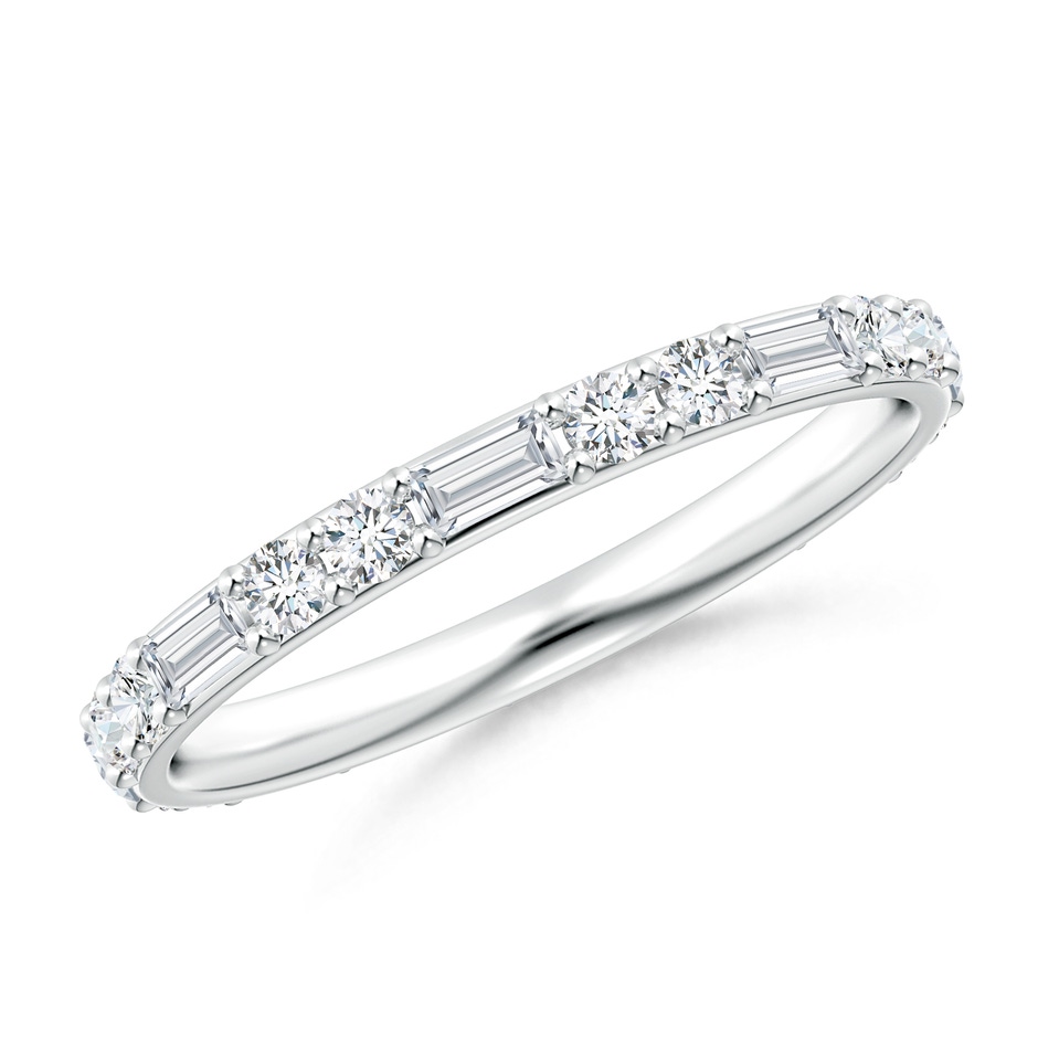 3x1.5mm GVS2 Baguette and Round Diamond Eternity Wedding Ring in 60 P950 Platinum 