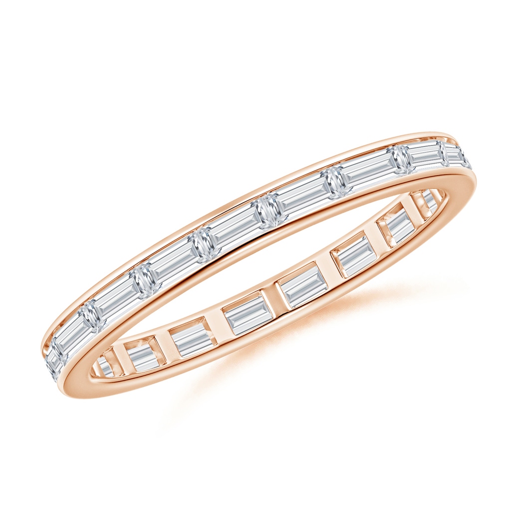 3x1.5mm GVS2 Channel-Set Baguette Diamond Full Eternity Wedding Ring in 55 Rose Gold