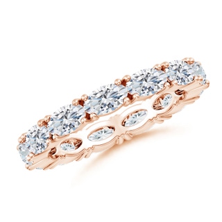 5x3mm GVS2 East-West Oval Diamond Eternity Wedding Band in 60 Rose Gold