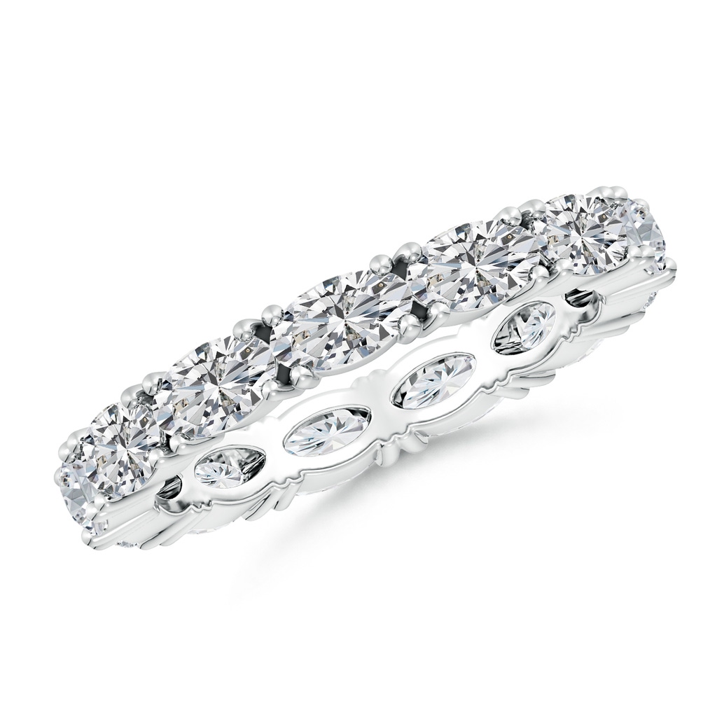 5x3mm HSI2 East-West Oval Diamond Eternity Wedding Band in 65 White Gold