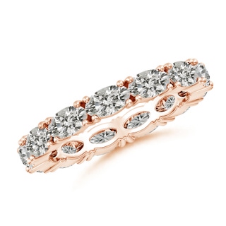 5x3mm KI3 East-West Oval Diamond Eternity Wedding Band in 60 Rose Gold