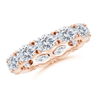 6x4mm GVS2 East-West Oval Diamond Eternity Wedding Band in 60 Rose Gold
